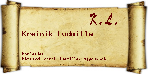 Kreinik Ludmilla névjegykártya